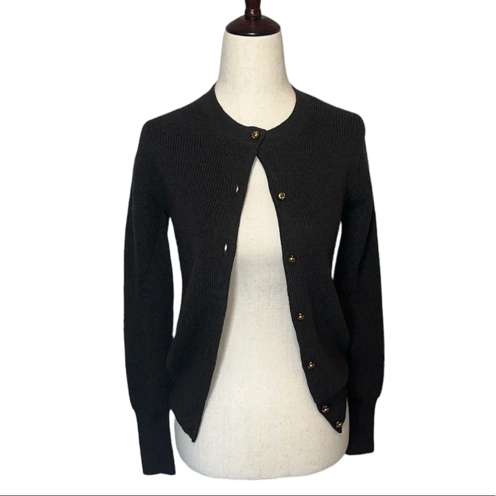 Trina Turk Brown Merino Wool Cardigan - Picture 4 of 6